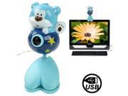 USB 2.0 Cartoon Bear Style 0.48 Mega Pixels Driverless PC Camera Webcam Cable Length 1.2m