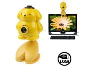 USB 2.0 Cartoon Yellow Bear Style 0.48 Mega Pixels Driverless PC Camera Webcam Cable Length 1.2m