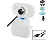 16.0 Mega Pixels USB 2.0 Driverless PC Camera Webcam with Clip MIC Cable Length 1.1m White