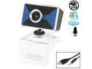 16.0 Mega Pixels USB 2.0 Driverless PC Camera Webcam with Clip MIC Cable Length 1.1m Blue