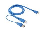 Dual A to Micro B USB 3.0 Y Cable Cable Length 50cm