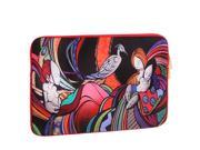 Abstract Painting Pattern Soft Sleeve Case Zipper Bag with Dual Zipped Close for 14 inch Laptop