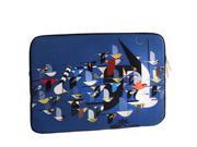 Abstract Painting Bird Pattern Soft Sleeve Case Zipper Bag with Dual Zipped Close for 14 inch Laptop