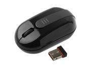 2.4GHz Wireless Mini Optical Mouse with USB Mini Receiver Plug and Play Working Distance up to 10 Meters Black