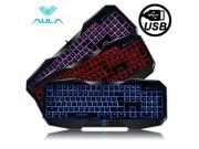 Aula Series Befire USB High end Wired Backlit Blue Multimedia Six Key Gaming Keyboard Black