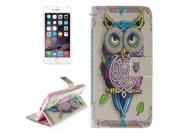 Owl Pattern Double Sided Print Leather Case with Holder Card Slots Wallet for iPhone 6