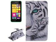 Tiger Pattern Double print Leather Case with Holder Card Slot Wallet for Nokia Lumia 530