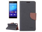Cross Texture Horizontal Flip Solid Color Leather Case with Holder Card Slots Wallet for Sony Xperia Z4 Grey