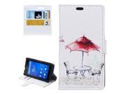 Appointment Kiosk Pattern Horizontal Flip Magnetic Buckle Leather Case with Card Slots Wallet Holder for Sony Xperia E4g