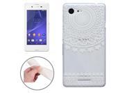 White Carving Pattern Ultra thin Transparent TPU Protective Case for Sony Xperia E3 D2203
