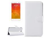 Litchi Texture Horizontal Flip Leather Case with Card Slots Holder Wallet for Xiaomi Mi 4 White