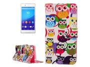Owl Line Pattern Cross Texture Leather Case with Holder Card Clots Wallet for Sony Xperia Z4
