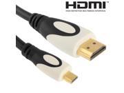 1.4 Version Gold Plated Micro HDMI to 19 Pin HDMI Cable Support 3D HD TV XBOX 360 PS3 Projector DVD Player etc Length 1.5m Black