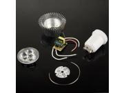 GU10 3W DIY Aluminum 3 LED Spotlight Lamp Shell Kit Aluminum Shell Aluminum Base Plate GU10 Base LED Lens LED Driver