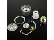 E27 5W DIY Aluminum 5 LED Spotlight Lamp Shell Kit Aluminum Shell Aluminum Base Plate E27 Base LED Lens LED Driver