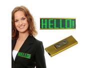 LED Electronic Badge 8 Levels Moving Speed Resolution 12 x 48 pixels Green