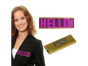 LED Electronic Badge 8 Levels Moving Speed Resolution 12 x 48 pixels Pink