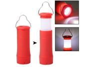 Telescopic LED Flashlight Camping Lamp Torch with Clip Red