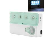 White Mini 4 LED USB Rechargeable Auto PIR Infrared Sensor Motion Detector Wireless Light Lamp