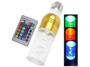 E27 3W RGB Crystal Flash LED Light Bulb with Remote Controller AC 110 220V Golden