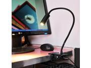 KX SO25A 13B Snake Tube Desk Lamp with Clip Black