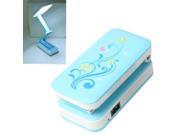 LED Rechargeable Portable Folding Adjustable Light Electric Lamp Baby Blue
