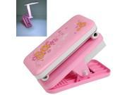 LED Rechargeable Clip Type Portable Folding Adjustable Light Electric Lamp Pink