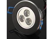 3W White Aluminum LED Down Light 3 LED Days Lanterns Light Bulb Luminous Flux 270 330LM Black