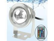 10W RGB LED Underwater Light with Remote Control DC 12V Luminous Flux 800 900lm Silver