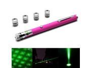 1mw 532nm Green Beam Laser Stage Pen with 5 Different Laser Light Patterns Built in Battery Magenta