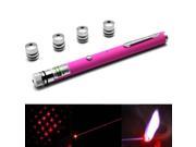 1mw 650nm Red Beam Laser Stage Pen with 5 Different Laser Light Patterns Built in Battery Magenta
