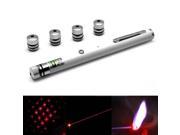 1mw 650nm Red Beam Laser Stage Pen with 5 Different Laser Light Patterns Built in Battery White