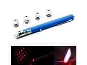 4mw 650nm Red Beam Laser Stage Pen with 5 Different Laser Light Patterns Built in Battery Blue