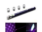 1mw 405nm Purple Beam Laser Stage Pen with 6 Different Laser Light Patterns Built in Battery Purple