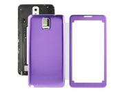 Transparent Window Design Flip Leather Case Metal Brushed Paste Skin Plastic Replacement Back Cover for Samsung Galaxy Note III N9000 Purple