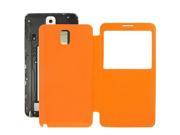 Litchi Texture Ultra Slim Flip Leather Case Replacement Back Cover for Samsung Galaxy Note III N9000 Orange