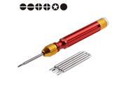 889 6 in 1 Magnetic Precision Multi Function Electronic Tools Sets for Apple iPhone Universal Other Mobile Phone Red