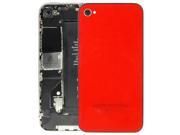 High Counterfeit Glass Back Cover with Flashlight Patch Thermal Sink for iPhone 4 Red