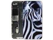 Zebra Pattern Replacement Glass Back Cover for iPhone 4