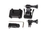 7 in 1 Helmet Fixed Mount Kit Quick Release J Hook Buckle 3M Sticker Flat Surface Mount 3 Way Pivot Arm with Screws for GoPro HERO4 Session 4 3 3
