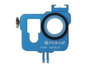 PULUZ Housing Shell CNC Aluminum Alloy Protective Cage with 37mm UV Lens Filter Lens Cap for GoPro HERO4 Blue