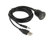 USB 2.0 3.5mm Male to Female Extension Cable with Car Flush Mount Length 2m