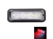 MZ 12W 720LM 6500K 635nm 4 LED White Red Light Wired Car Flashing Warning Signal Lamp DC12 24V Wire Length 95cm