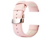 Kakapi Subtle Texture Double Buckle Genuine Leather Watchband for Apple Watch 42mm Pink