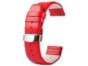 Kakapi Subtle Texture Double Buckle Genuine Leather Watchband for Apple Watch 38mm Red
