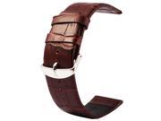 Kakapi Crocodile Texture Classic Buckle Genuine Leather Watchband for Apple Watch 42mm Coffee