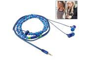 Beads Style In ear Stereo Necklace Headphone Blue