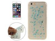 Transparent Star Sequins Flash Powder Series TPU Protective Case for iPhone 6 Blue
