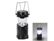 6 LED Solar Powered Tensile Camping Light with USB Output Black