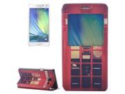 Telephone Pattern Flip Leather Case with Holder Caller ID Window for Samsung Galaxy A7 A700